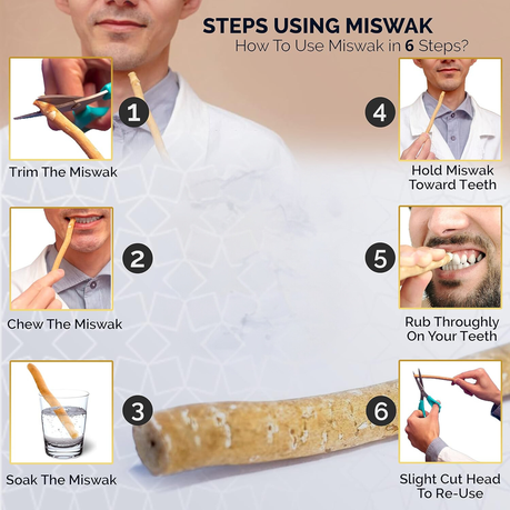 Steps to use Miswak